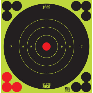 Pro-Shot 6" Splattershot Bullseye Green Peel and Stick 12 Pack