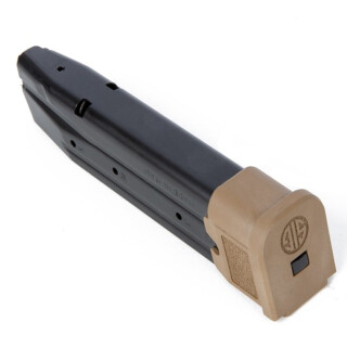 SIG Sauer P320/M17 Extended 21 Round Magazine 9mm Luger Steel Black Metal Finish/Flat Dark Earth Base Pad