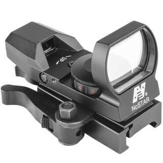 NcSTAR Red and Green Four Reticle Reflex Optic Dot/Bullseye/Cross/Bullseye Illuminated 3 MOA Dot Aluminum Anodized Black