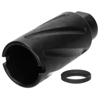 TacFire AR-15 Spiral Fluted Muzzle Brake 5.56 NATO 1/2x28 Threaded Steel Construction Oxide Finish Matte Black