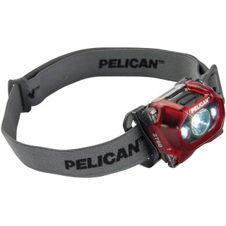 Pelican 2760C Headlamp LED 42-289 Lumens AAA Polymer Red