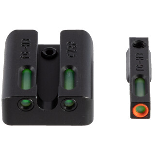 TRUGLO TFX Pro CZ P10 Front and Rear Set Green TFO Night Sights Orange Ring Steel Black