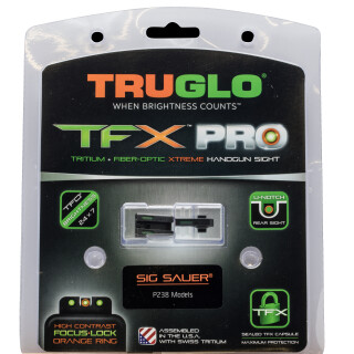 TRUGLO TFX PRO Sight Set For SIG Sauer P238 Orange Front Sight Ring Green Sights Black Bases