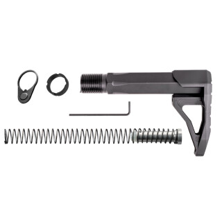 Phase 5 AR-15 Carbine Mini Stock Assembly 7075-T7 Billet Aluminum Anodized Matte Black Finish