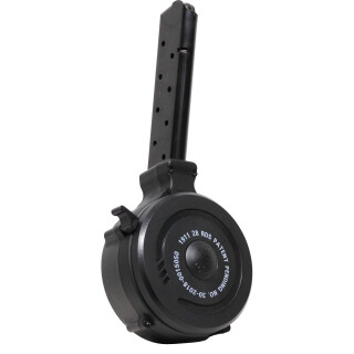 Iver Johnson 1911 FS Drum Magazine .45 ACP 28 Rounds Steel/Polymer Black