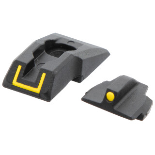 Ruger Security 9 Front/Rear Complete Sight Set Yellow Inserts Molded Polymer Matte Black