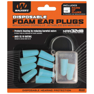 Walker's Game Ear Foam Ear Plugs 5 Pair Teal