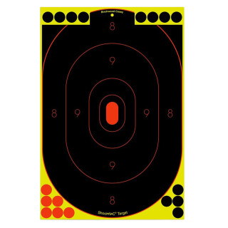 Birchwood Casey Shoot-N-C 12 X 18 Inch Silhouette Self-adhesive Reactive Paper Target Indoor/Outdoor Repair Pasters 100 Pack