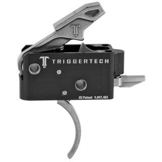 Trigger Tech Competitive AR-15 Primary Drop In Replacement Trigger Curved Lever Two Stage Non-Adjustable Natural Stainless Steel Finish