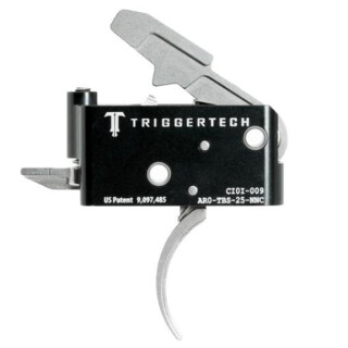 Trigger Tech Adaptable AR-15 Primary Drop In Replacement Trigger Curved Lever Two Stage Adjustable Natural Stainless Steel Finish
