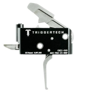Trigger Tech Adaptable AR-15 Primary Drop In Replacement Trigger Flat Lever Two Stage Adjustable Natural Stainless Steel Finish