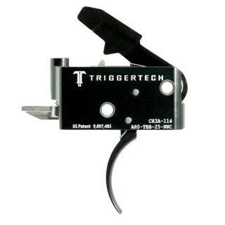 Trigger Tech Adaptable AR-15 Primary Drop In Replacement Trigger Curved Lever Two Stage Adjustable PVD Coated Black Finish