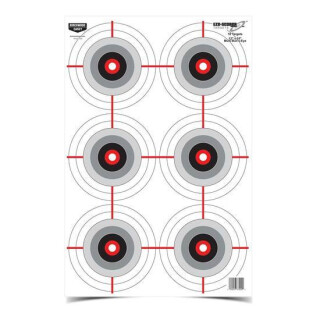Birchwood Casey Eze-Scorer 12x18" Multi Bulls-Eye Paper Target Indoor/Outdoor White 10 Pack