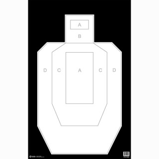 Action Target High Visibility IPSC/USPSA Paper Target 23" x 35" Ivory/Black 100 Pack