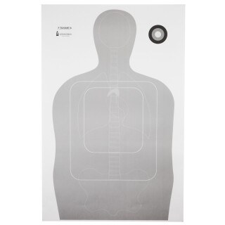 Action Target TQ-15 Qualification Target with Vital Anatomy 24"x35" Paper Target Gray 100 Pack