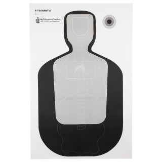 Action Target TQ-19 Qualification Target with Vital Anatomy 23"x35" Paper Target Black and Gray 100 Pack