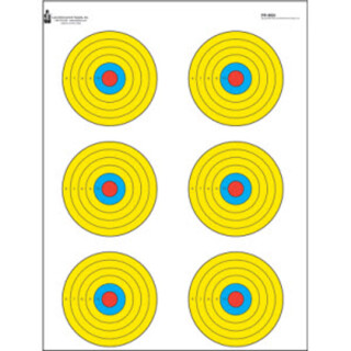 Action Target High Visibility Fluorescent 6 Bull's-Eye Target 17.5"x23" Paper Target 100 Pack