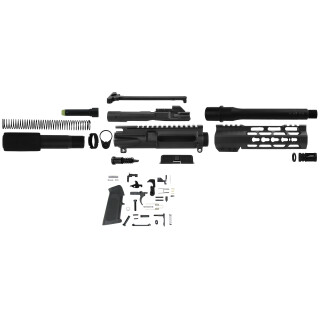 TacFire AR-15 Complete Rifle Build Kit .45 ACP 7" Barrel Lower Parts Kit Matte Black Finish