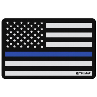 TekMat Police Support Flag Armorer's Bench Mat 11"x17" Fabric/Neoprene Black