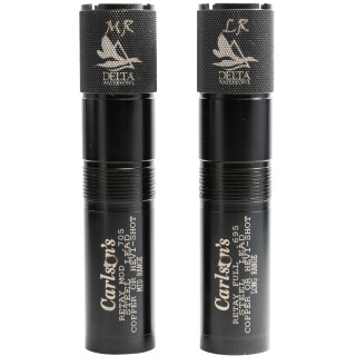 Carlson's Retay 12 Gauge Delta Waterfowl Extended Choke Tubes MR and LR Chokes Stainless Steel Black Finish 2 Pack