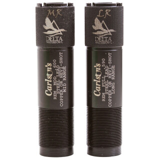 Carlson's Remington Rem Choke 20 Gauge Delta Waterfowl Extended Choke Tubes MR and LR Choke Stainless Steel Black Finish 2 Pack