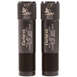 Carlson's Browning Invector Plus 20 Gauge Delta Waterfowl Extended Choke Tubes MR and LR Choke Stainless Steel Black Finish 2 Pack