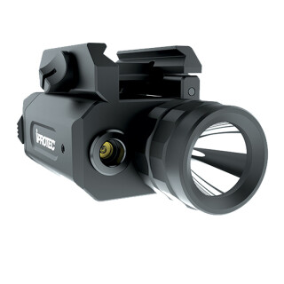 iPROTEC RM230LSG Green Laser and Light Combo Tactical Weapon Light 230 Lumens LED 5mW CR123A Battery Rail Mounted Aluminum Black 6567
