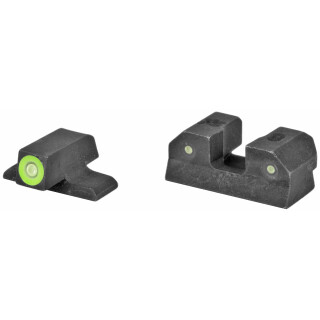 XS Sights RAM Night Sights Fits SIG Sauer/Springfield/FN Traditional 3 Dot Tritium Night Sight Configuration High Contrast Green Front Steel Construction Black