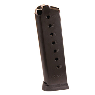 ATI 1911 Government/Commander Magazine .45 ACP 8 Rounds Polymer Base Plate Steel Black