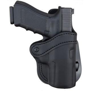 1791 Gunleather Optic Ready Open Top Multi-Fit 2.4s OWB Paddle Holster for FN 509/SIG P229/P228 Semi Auto Models Right Hand Draw Leather Stealth Black