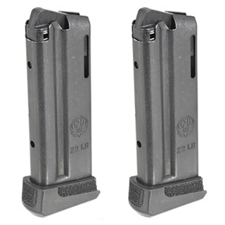 Ruger LCP II 10 Round Magazine .22 Long Rifle Extended Polymer Base Plate Steel Blued Finish 2 Pack
