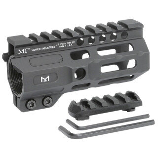 Midwest Industries AR-15 Combat 4.50" One Piece Free Float M-LOK Hand Guard 6061 Aluminum Hard Coat Anodized Matte Black