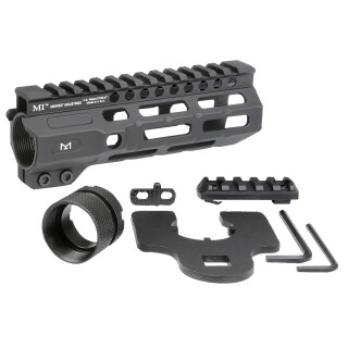 Midwest Industries AR-15 Combat 6" One Piece Free Float M-LOK Hand Guard 6061 Aluminum Hard Coat Anodized Matte Black