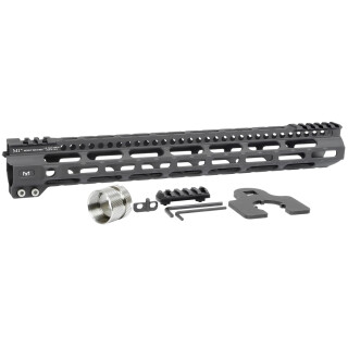 Midwest Industries AR-15 Ultra Lightweight 15" One Piece Free Float M-LOK Hand Guard 6061 Aluminum Hard Coat Anodized Matte Black