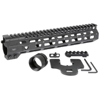 Midwest Industries AR-15 Combat 10.50" One Piece Free Float M-LOK Hand Guard 6061 Aluminum Hard Coat Anodized Matte Black