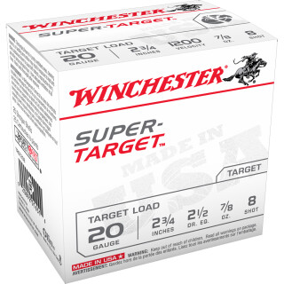 Winchester Super-Target 20 Gauge Ammunition 100 Round Value Pack 2-3/4" #8 Lead 7/8 Ounce 1200 fps
