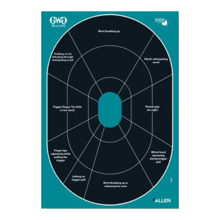 Allen GWG Splash Handgun Trainer Target 12" x 17.25" Black/Indigo 5 Pack
