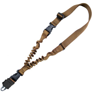 Tac Shield Shock Sling with Double QRB 1.25" W Single-Point Coyote Webbing for Rifle Shotgun