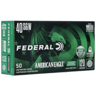 Federal Indoor Range Training .40 S&W Ammunition 50 Rounds FMJ 120 Grain Lead Free