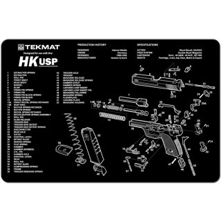 TekMat "HK USP" Armorers Bench Mat 11"x17"x1/8" Neoprene 17-HKUSP