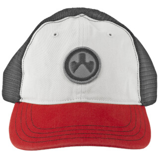 Magpul Icon Patch Garment Washed Trucker Cap One Size Fits Most Stone/Black/Red