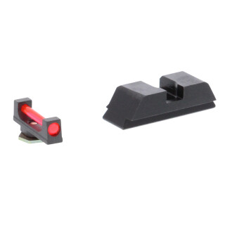 AmeriGlo Specialty Sight Set fits Glock Gen 1-4 17/19 and Similar Red Fiber Optic Front CNC Milled Housing Black