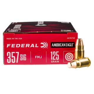 Federal American Eagle .357 Sig Ammunition 1000 Rounds FMJ 125 Grain