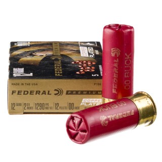 Federal 12 Gauge Shotshell 5 Rounds 2 3/4" 00 Buck Vital-Shok Copper Plated 12 Pellets