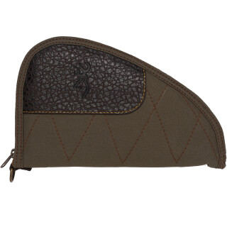 Browning Laredo Handgun Case Olive Brown Handgun Cotton Canvas with Leather Trim