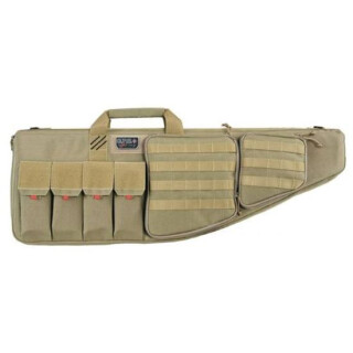G-Outdoors G.P.S. Tactical Rifle Case 42" With External Handgun Case 1000 Denier Heavy Duty Material DuPoint Teflon Coated Tan Finish