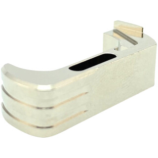 Cross Armory Extended Magazine Catch For Glock 17/19/22 Gen 4 And 5 Aluminum Silver