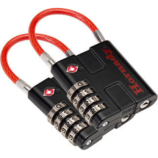 Hornady Combination Cable Lock Padlock TSA Approved Metal Red Black 96022
