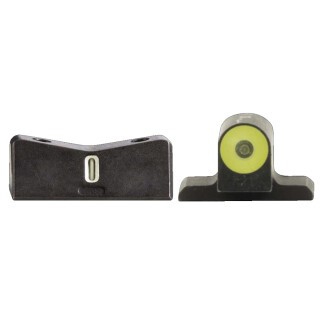 XS Sights DXT2 Big Dot Night Sights SIG Sauer P365 Green Tritium Front With Yellow Ring / Tritium White Stripe Rear Matte Black