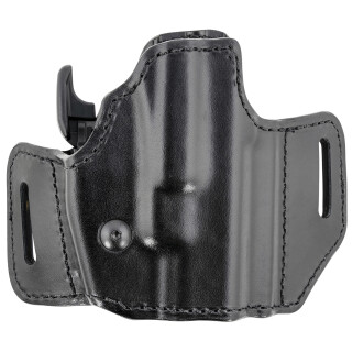 Bianchi 126GLS Assent Holster fits Glock 26 and Similar Right Hand Belt Slide Plain Leather with Laminate Liner Black
